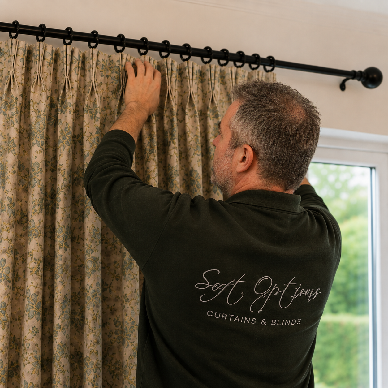 Soft Options professionally fitting and dressing curtains