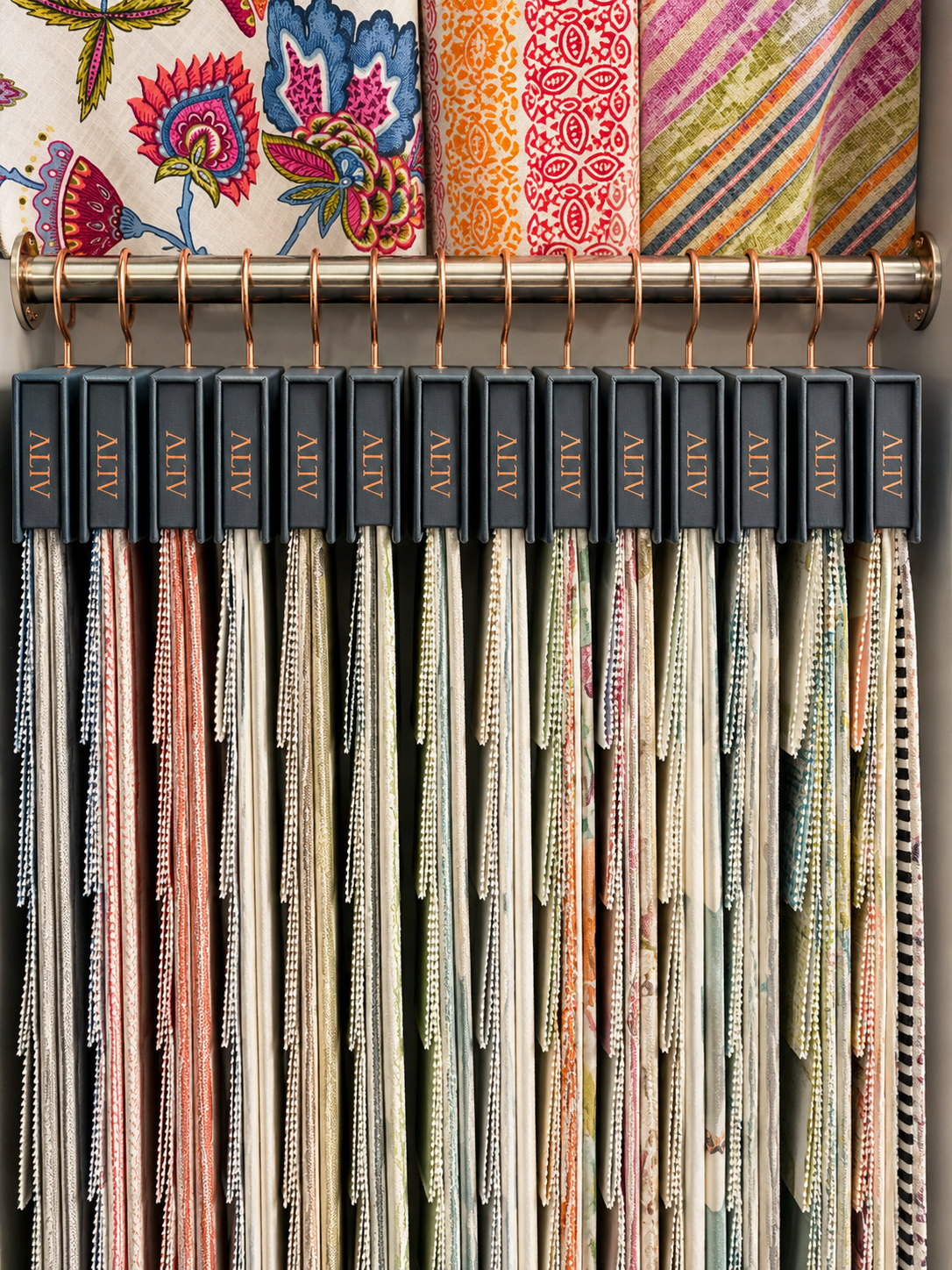 Soft Options showroom collection of fabrics and samples